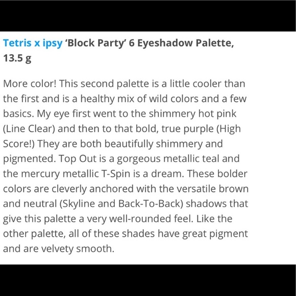 t e t r i s x i p s y • e y e • p a l e t t e • - Picture 7 of 7